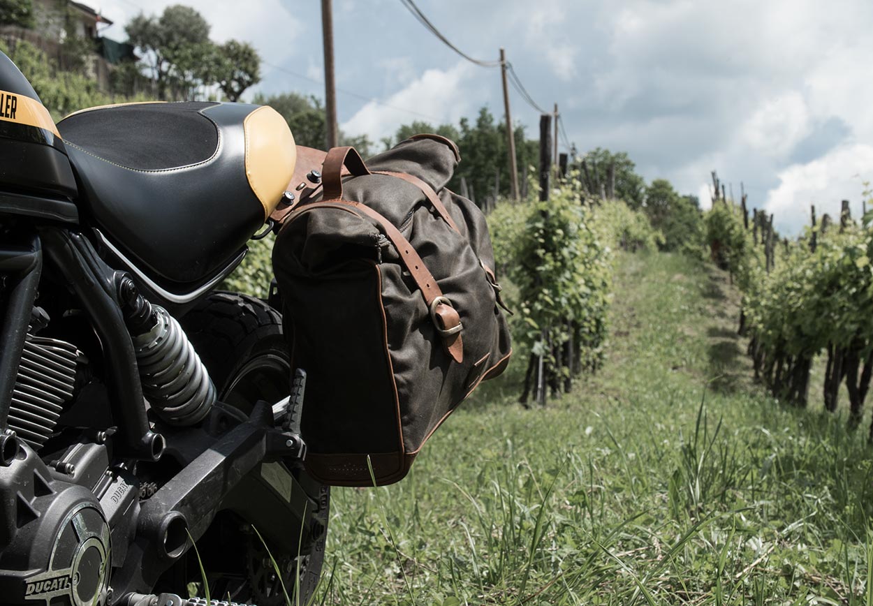 Luggage system for Ducati Scrambler.