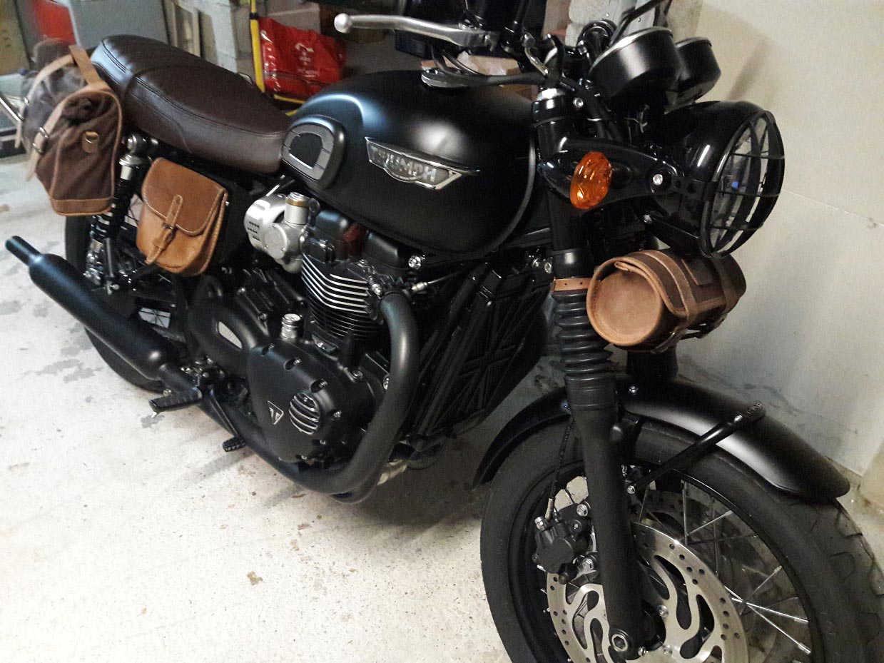 Bonneville T120 fork bag.