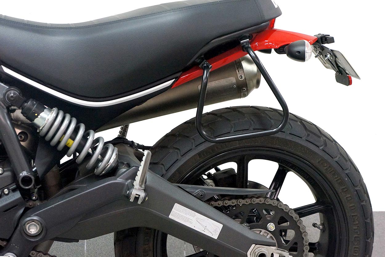 Ducati Scrambler spacer rails for saddlebags.