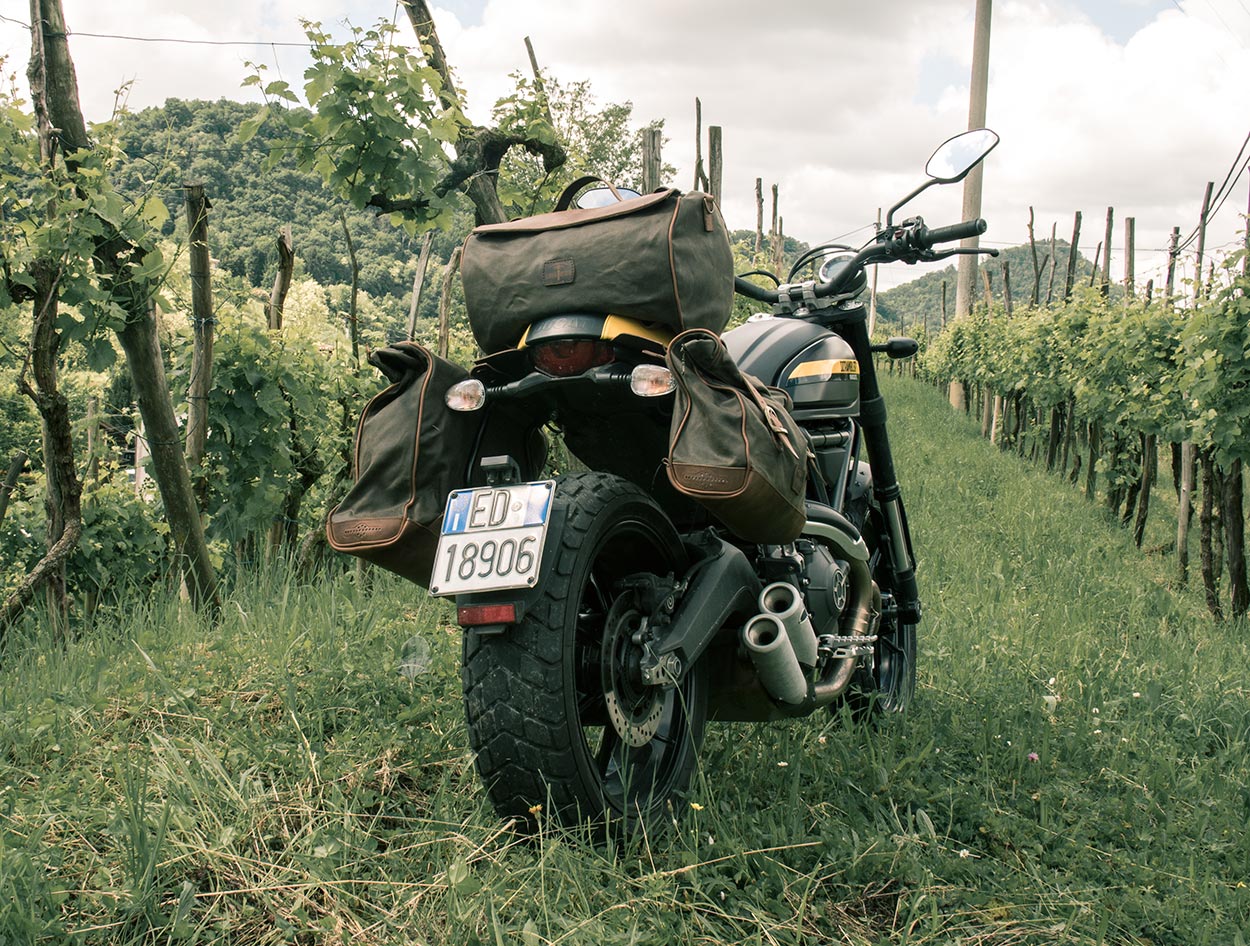 Supple luggage on Ducati Scrambler.