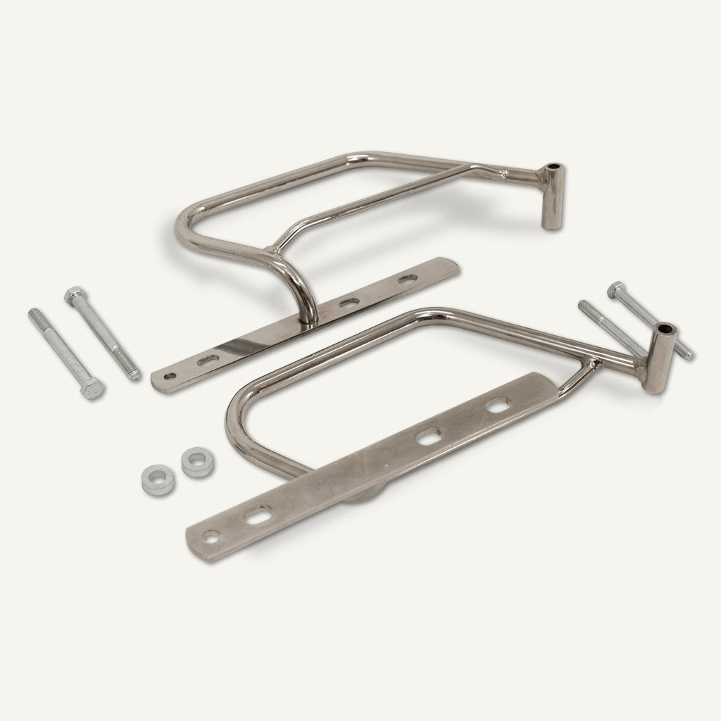 Saddlebag holders for Harley Sportster moto.