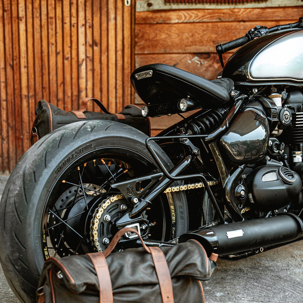 Saddlebag bracket for Triumph Bobber.