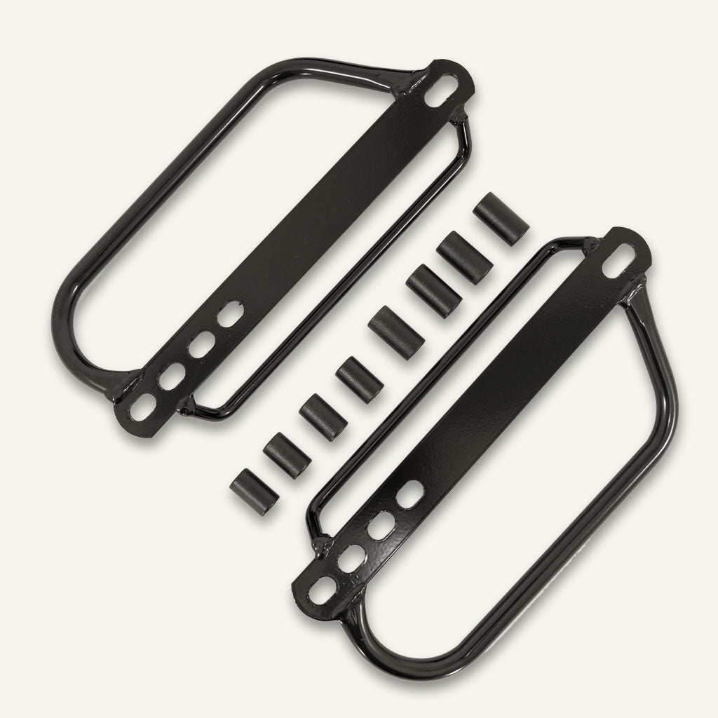 Universal black pannier racks.